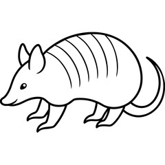 Armadillo vector icon silhouette illustration line art