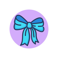 Gift ribbon line icon. Bow, present, decorative element outline sign. Surprise, celebration, festive decor concept. Vector illustration, symbol element for web design and apps