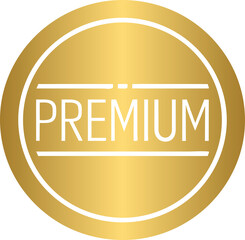 Golden Premium label badge design, text lettering