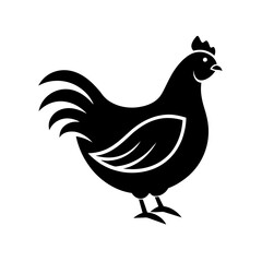 Hen logo vector silhouette illustration