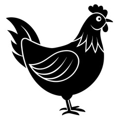Hen logo vector icon silhouette illustration