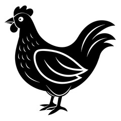 Hen logo vector icon silhouette illustration
