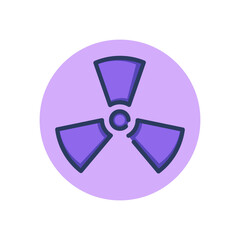 Ionizing radiation line icon. Caution, warning, label outline sign. Chemistry and science concept. Vector illustration, symbol element for web design and apps
