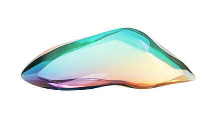 Obraz premium Geometric crystal iridescent isolated on transparent background