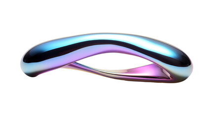 Gradient chrome fluid iridescent on transparent background