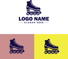Roller skate icon Rollerblade Inline skate Quad skate flat logo sign symbol editable vector