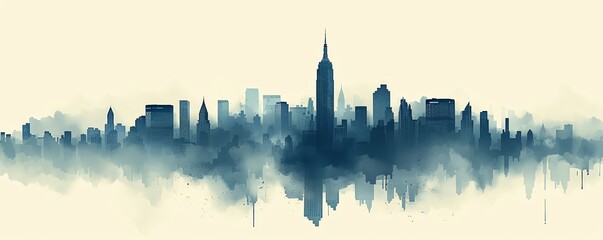 A business vector background featuring an abstract cityscape silhouette in monochrome tones, ideal for urban business themes