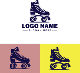 Roller skate icon Rollerblade Inline skate Quad skate flat logo sign symbol editable vector