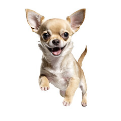 cihuahua dog puppy jumping and running isolated transparent