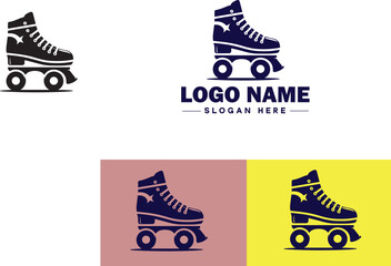 Roller skate icon Rollerblade Inline skate Quad skate flat logo sign symbol editable vector