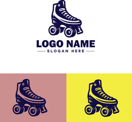 Roller skate icon Rollerblade Inline skate Quad skate flat logo sign symbol editable vector