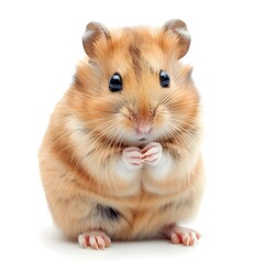 country pig isolated on white background generative AI, cute hamster sitting on white background .