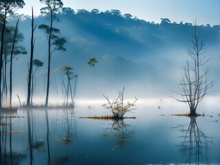 sunset over the river