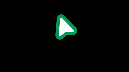Animated arrow mouse cursor on transparent background