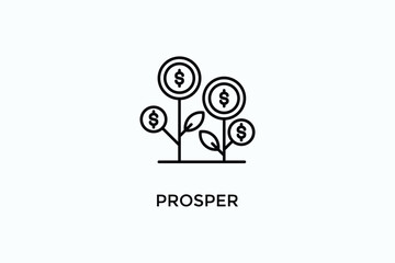 Prosper Vector Icon Or Logo Illustration