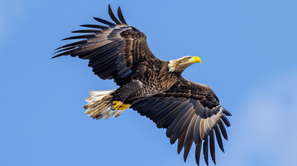 Obraz premium Eagle against blue clear sky