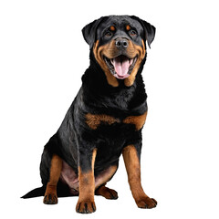 rottweiler dog sitting isolated transparent