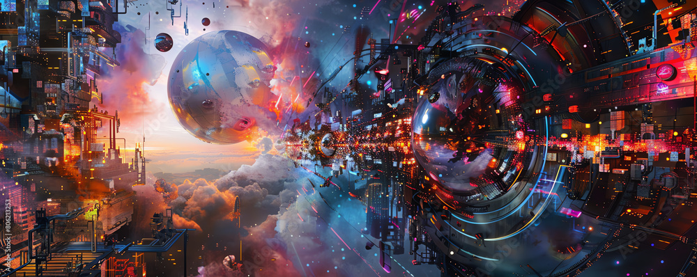 Poster infuse a panoramic view with a futuristic twist