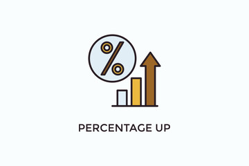 Percentage Up Vector Icon Or Logo Illustration