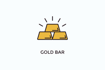 Gold Bar Vector Icon Or Logo Illustration