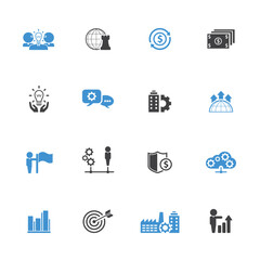 Universal business management and human resources icon set. Universal icons for web and mobile. Vector.	