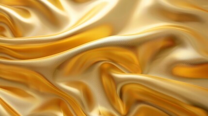 Obraz premium Captivating golden fabric waves with sparkling particles create an opulent and luxurious background