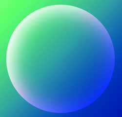 Gradient Royal Blue and Lime Green Frame with 3D Sphere Shaped Copy Space