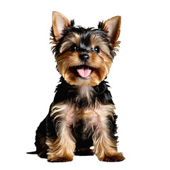 yorkshire terrier dog puppy sitting isolated transparent