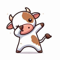 baby cow cartoon design logo vector