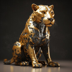Naklejka premium Statue of leopard