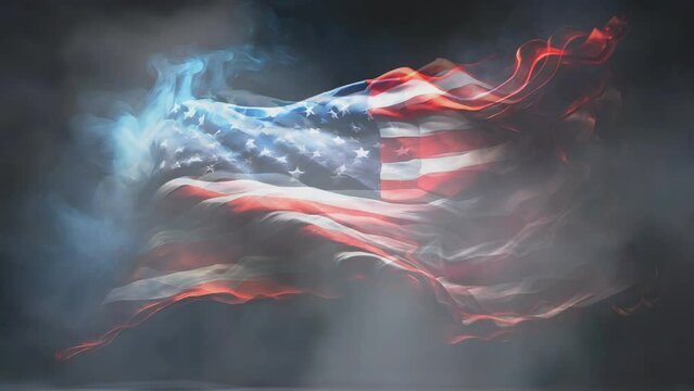 United States flag, United States National Day background with moving flag animation