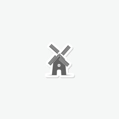 Fototapeta premium Windmill logo design sticker isolated on gray background