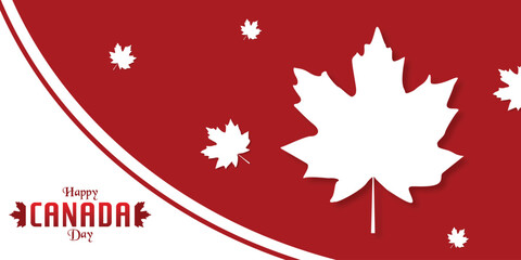 canada day 1st of july wishing design maple leaf, flag typography, background vector file
