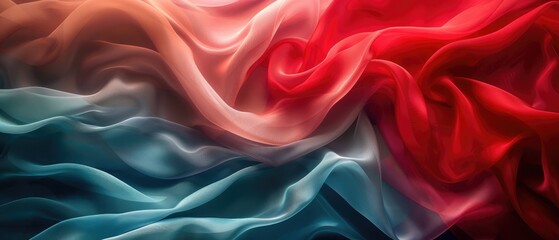 Obraz premium abstract background with red green blue color silk waves a soft and elegant fabric with abstract waves