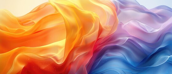 Obraz premium abstract background with soft pastel waves gradient chartreuse marigold azure colors for designing apps or products