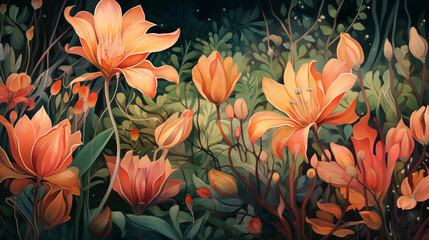 illustration colorfull flower background