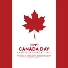 canada day 1st of july wishing design maple leaf, flag typography, background vector file