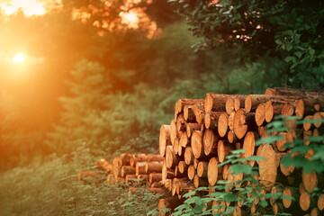Timber Stacks Mark the Loss in a Once Lush Woodland