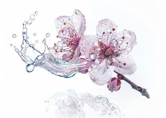 A flower is being splashed with water.