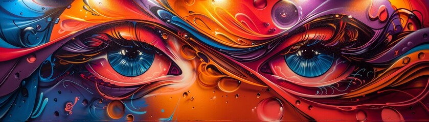 An abstract background with swirling blue and orange lines