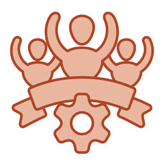 Team Work  Icon Brown