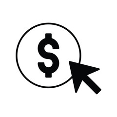 pay per click icon with white background vector stock illustration