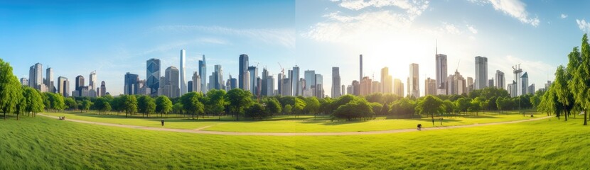 Cityscape Retreat: Panoramic Glimpse of Central City Park, an Urban Sanctuary