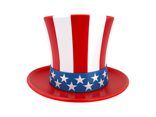 Uncle Sam hat decoration isolated on transparent background