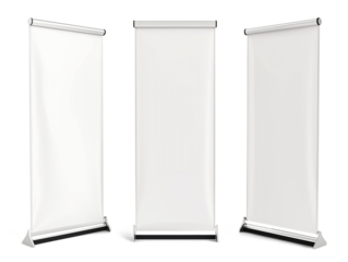 Roll up banner stand isolated on transparent background