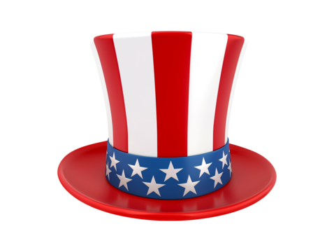 Uncle Sam hat decoration isolated on transparent background - Powered by Adobe