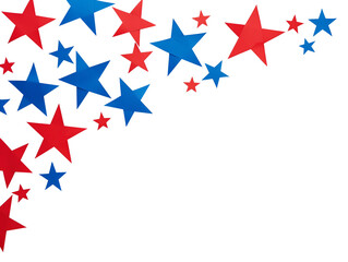 4th of July banner background isolated on transparent background