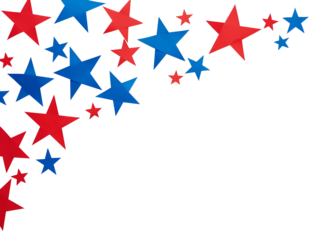 4th of July banner background isolated on transparent background
