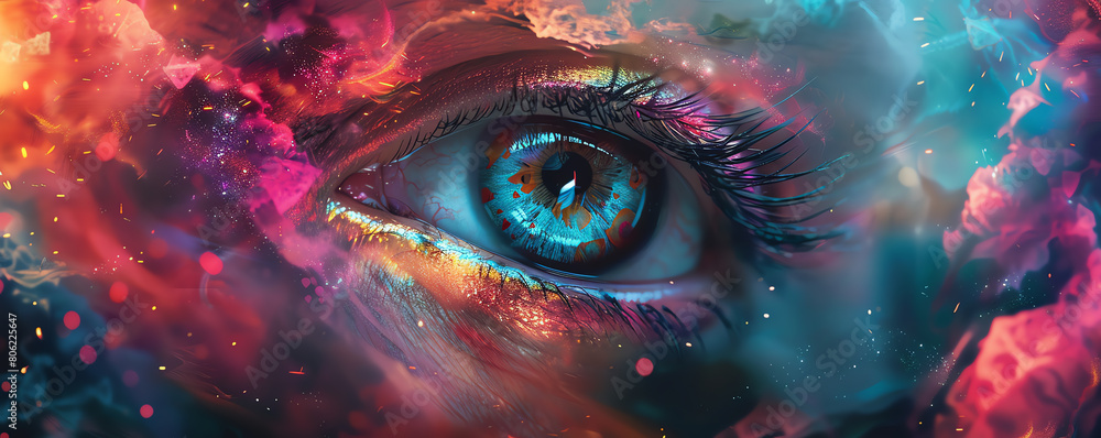 Poster transform traditional color theory into a visual masterpiece by infusing it with futuristic technolo