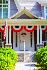 American Home with 4 of july decorations